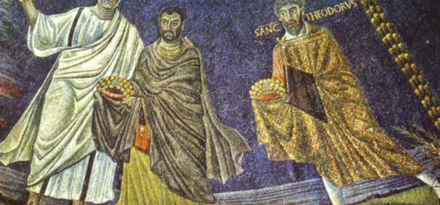 A fresco of saints from a Church in Late Antiquity
